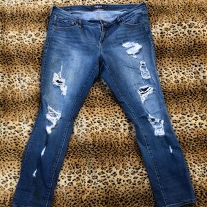 Torrid Women's Ripped Denim Skinny Jeans